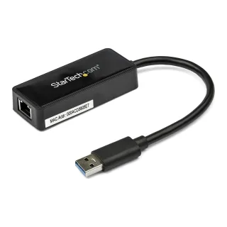 Startech USB 3.0 Ethernet Adapter - USB 3.0 Network Adapter NIC with USB Port - USB to RJ45 - USB Passthrough (USB31000SPTB) - Network adapter - USB 3.0 - Gigabit Ethernet - black - for P/N: TB33A1C