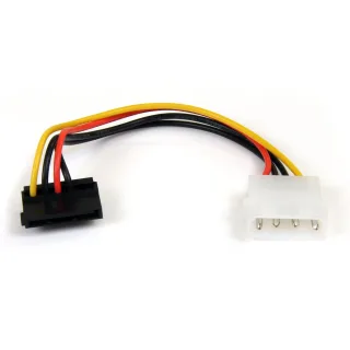 StarTech 6in 4 Pin LP4 to Right Angle SATA Power Cable Adapter - LP4 to SATA - 6in LP4 to SATA Cable - 4 pin to SATA - Power adapter - SATA power (M) to 4 PIN internal power (M) - 15 cm - right-angled connector