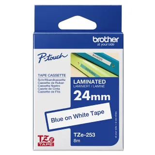 Brother TZe-253 - Blue on white - Roll (2.4 cm x 8 m) 1 cassette(s) laminated tape - for Brother PT-D600, P750, P950, P-Touch PT-3600, D800, E550, H500, P-Touch Cube Pro PT-P910