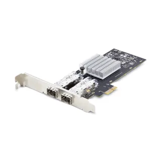 Startech 2-Port GbE SFP Network Card, PCIe 2.0 x1, Intel I350-AM2 2x 1GbE Controller, 1000BASE Copper/Fiber Optic, Dual-Port Gigabit Ethernet NIC, Desktop/Server Backplanes - Windows and Linux Compatible (P021GI-NETWORK-CARD) - Network adapter - PCIe 2.0 - Gigabit SFP x 2 - black