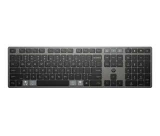 HP 725 - Keyboard - multi-device, rechargeable, powered by SuperCapacitor - full size - wireless - Bluetooth, 2.4 GHz - QWERTY - International English - nightfall black