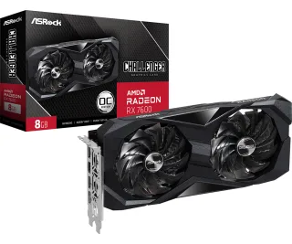 ASRock AMD Radeon RX 7600 Challenger OC 8GB GDDR6 Graphics Card, 2048 Streams, 2695 MHz Boost Clock, Dual Fan, 3x DisplayPorts / 1x HDMI Port
