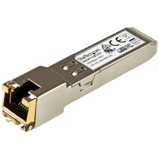 Startech Cisco Meraki MA-SFP-1GB-TX Compatible SFP Module, 1000BASE-T, SFP to RJ45 Cat6/Cat5e, 10/100/1000 Mbps, RJ-45 (Copper) 100m, Cisco Meraki MS225, MX400, MS250, 1GbE Mini GBIC - Lifetime Warranty (MASFP1GBTXST) - SFP (mini-GBIC) transceiver module (equivalent to: Cisco Meraki MA-SFP-1GB-TX) - 1GbE - 1000Base-T - RJ-45 - up to 100 m