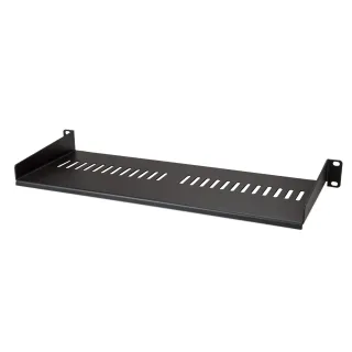 Startech 1U Vented Server Rack Cabinet Shelf, 7in Deep Fixed Cantilever Tray, Rackmount Shelf for 19" AV/Data/Network Equipment Enclosure w/ Cage Nuts & Screws, 44lbs Weight Capacity - 1U Vented Rack Shelf (CABSHELF1U7V) - Rack shelf - black - 1U - 7