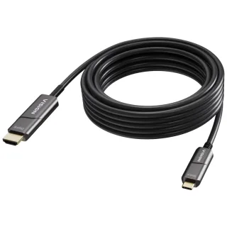 10 m USB C to HDMI cable - 4K at 60 Hz - Gold plated connectors - DP 1.2 - HDMI 2.0 - Supports CEC, EDID, HDR, HDCP 2.2 - USB C 3.2 (m) to HDMI (m) - outer diameter 4.5 mm - 18 Gbps - active om3 fibre optic - black