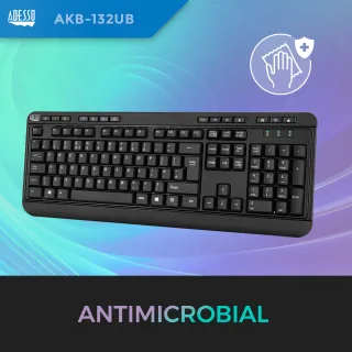 Adesso AKB-132UB-UK Spill-resistant Multimedia Desktop Keyboard (USB) Only
