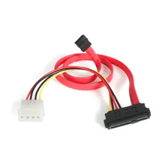 StarTech 18in SAS 29 Pin to SATA Cable with LP4 Power - 18in SAS 29 pin to SATA Cable - 18in SFF 8482 to SATA (SAS729PW18)
