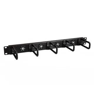 Startech 1U 19" Cable Management Organizer, D Ring Hook Network/Server Rack Cord Manager, Data Center Horizontal Wire Panel with Passthrough Holes with Mounting Hardware, EIA/ECA-310-E - 1U Ring Hook Organizer (CABLMANAGERH) - Rack cable management kit - 1U - 19