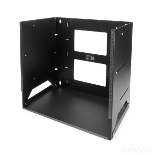 Startech 8U Open Frame Wall Mount Network Rack w/ Built in Shelf - 2-Post Adjustable Depth (12" to 18") Equipment Rack - 75.2lbs (WALLSHELF8U)