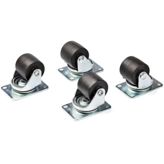 Startech Heavy Duty Casters for Server Racks/Cabinets, Set of 4 Universal M6 2-inch Swivel Caster Kit, 45x75mm Pattern, Replacement Caster Wheels for 4 Post Racks, Steel/Plastic - 4-Pack Rolling Caster Kit (RKCASTER2)