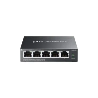 TP-Link Omada ES205GP V1 - Switch - Managed - 4 x 10/100/1000 (PoE+) + 1 x 10/100/1000 - desktop, wall-mountable - PoE+ (65 W)