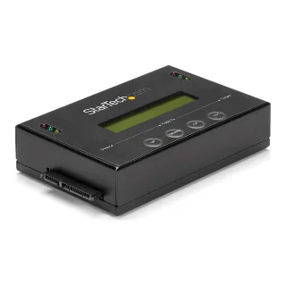 StarTech 1:1 Hard Drive Duplicator and Eraser for 2.5" & 3.5" SATA HDD SSD - LCD & RS-232  - 14GBpm Duplication Speed - Cloner & Wiper (SATDUP11)