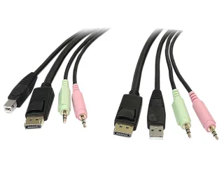 StarTech 6ft 4-in-1 USB DisplayPort® KVM Switch Cable w/ Audio & Microphone (DP4N1USB6)
