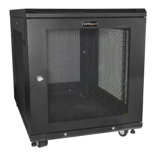 Startech 12U Server Rack Cabinet, 4-Post Adjustable Depth (2" to 30")Network Equipment Rack Enclosure w/Casters/Cable Management/Shelf/Locking, Dell PowerEdge, HP ProLiant, ThinkServer - 12U Rack Cabinet (RK1233BKM) - Rack cabinet - black - 12U - 31