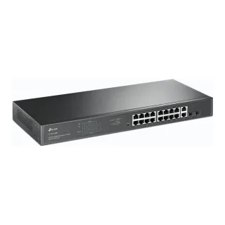 TP-Link JetStream TL-SG1218MP - V1 - switch - 16 x 10/100/1000 (PoE+) + 2 x 10/100/1000 + 2 x combo Gigabit SFP - rack-mountable - PoE+ (250 W)