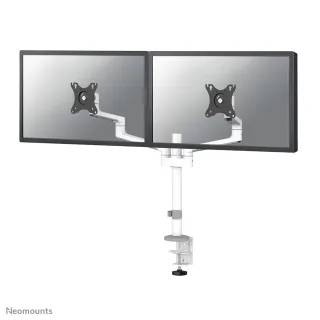 Neomounts DS60-425WH2 - Mounting kit (articulating arm) - full-motion - for 2 monitors - steel - white - screen size: 17"-27" - desk-mountable