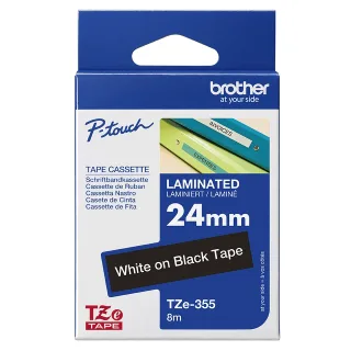 Brother TZe-355 - Standard adhesive - white on black - Roll (2.4 cm x 8 m) 1 cassette(s) laminated tape - for Brother PT-D600, P-Touch PT-2430, 3600, 7600, 9800, D800, E500, E550, H500, P750, P900