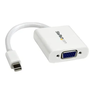StarTech Mini DisplayPort to VGA Adapter - White - 1080p - Thunderbolt to VGA Monitor Adapter - Mini DP to VGA Converter (MDP2VGAW)