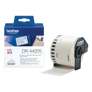 Brother DK44205 White Removable Paper Roll 62MM