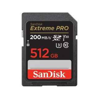 SanDisk Extreme PRO - Flash memory card - 512 GB - Video Class V30 / UHS-I U3 / Class10 - SDXC UHS-I