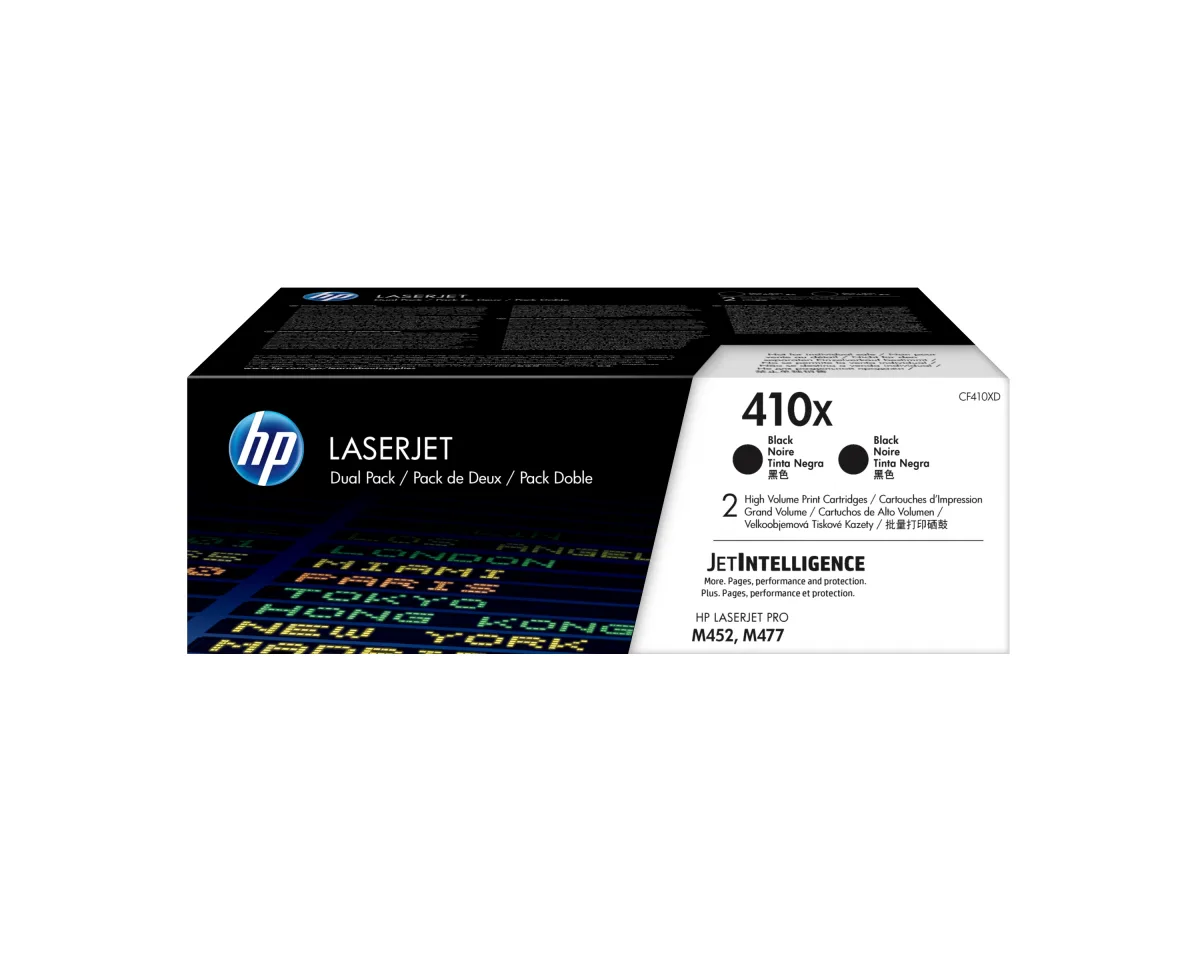 HP 410X - 2-pack - High Yield - black - original - LaserJet - toner cartridge (CF410XD)