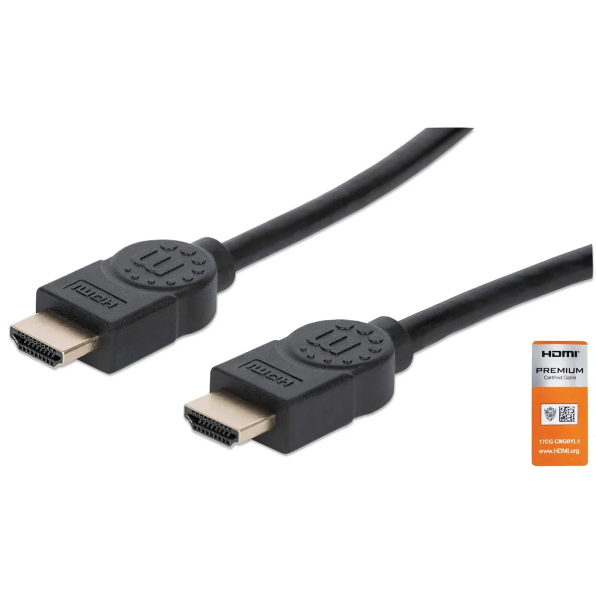 Manhattan 354837 HDMI Cable 4K/60HZ 1M Certified -With Ethernet Male/Male Black