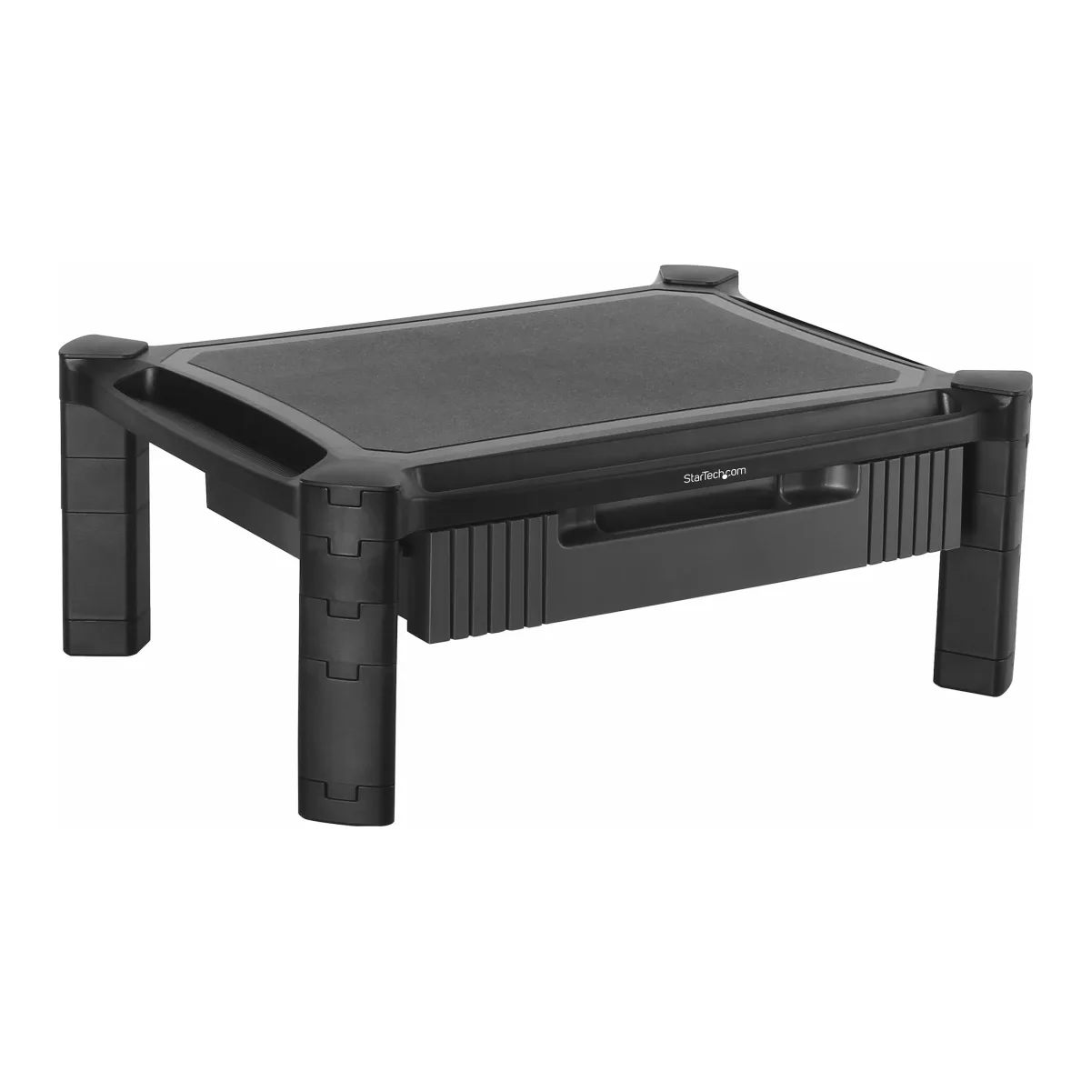 Startech Adjustable Monitor Riser - Drawer - Monitors up to 32"- Adjustable Height - Monitor Stand - Computer Monitor Riser (MONSTADJD) - Stand (stand surface, 8 small risers, 4 large risers) - for Monitor - plastic - black - screen size: 13"-32