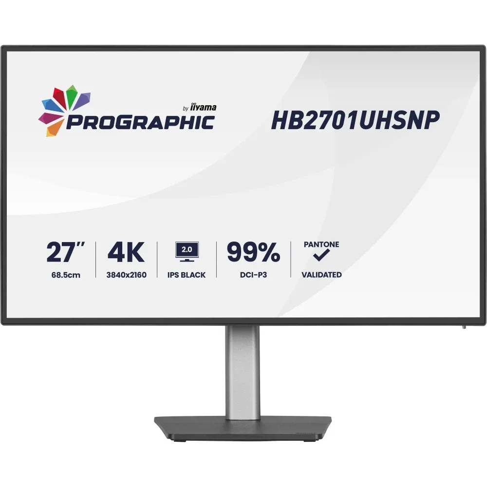 Iiyama ProGraphic HB2701UHSNP-B1 - LED monitor - 27" - 3840 x 2160 4K @ 60 Hz - IPS Black 2.0 - 450 cd/m² - 3000:1 - 4 ms - HDMI, DisplayPort, USB-C - speakers - black, matte