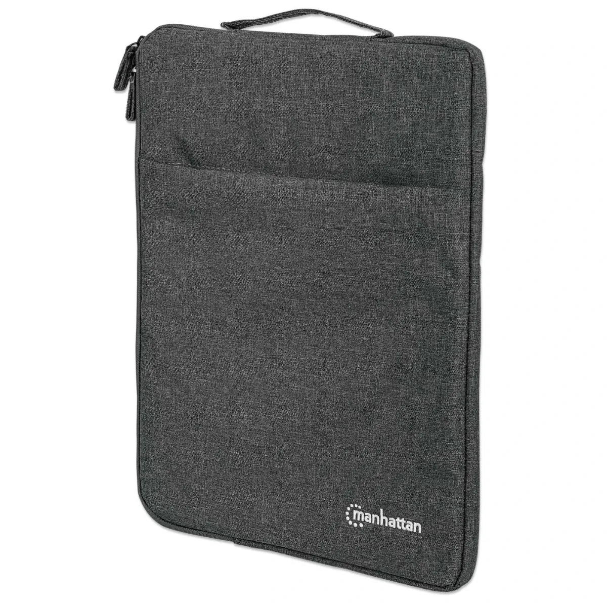 Manhattan 439817 Seattle Laptop Sleeve 15.6"- Grey Front Pocket Padded Soft