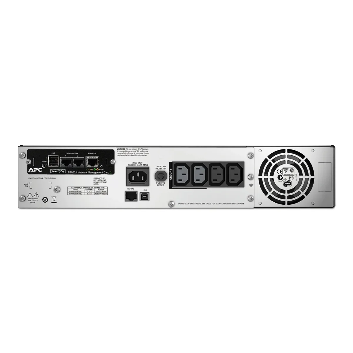 APC SMART-UPS 1500VA LCD RM 2U 230V WITH NETWORK CARD