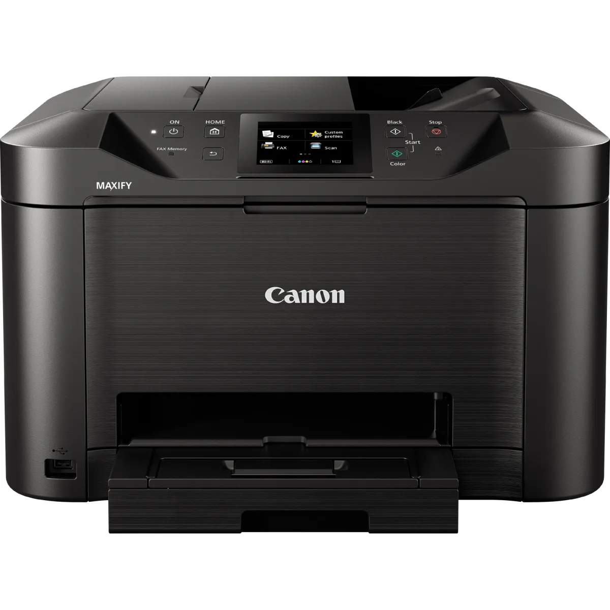 Canon MAXIFY MB5150 - Multifunction printer - colour - ink-jet - A4 (210 x 297 mm), Legal (216 x 356 mm) (original) - A4/Legal (media) - up to 22 ppm (copying) - up to 24 ipm (printing) - 250 sheets - 33.6 Kbps - LAN, Wi-Fi(n), USB host, USB 2.0