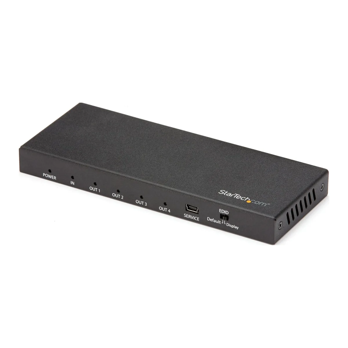 Startech 4-Port HDMI Splitter, 4K 60Hz HDMI 2.0 Video, 1 In 4 Out HDMI Splitter, 4K HDMI Splitter w/Built-in Scaler, 3.5mm/Optical Audio Port, Durable Metal Housing, HDR/HDCP - 1x4 HDMI Display/Output Splitter (HDMI-SPLITTER-44K60S) - Video/audio splitter - 4 x HDMI - desktop