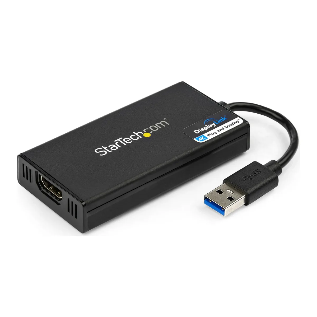 Startech USB 3.0 to HDMI Adapter, 4K 30Hz Ultra HD, DisplayLink Certified, USB Type-A to HDMI Display Adapter Converter for Monitor, External Video & Graphics Card, Mac & Windows - USB to HDMI Adapter (USB32HD4K) - Adapter cable - TAA Compliant - USB Type A male to HDMI female - 20 cm - black - USB power + audio - for P/N: HDDVIMM3, HDMM12, HDMM15, HDMM1MP, HDMM2MP, HDMM3, HDMM3MP, HDMM50A, HDMM6, HDPMM50