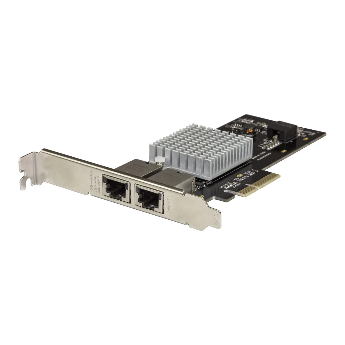 Startech Dual Port 10G PCIe Network Adapter Card - Intel-X550AT 10GBASE-T PCI Express 10GbE Multi Gigabit Ethernet 5 Speed NIC 2port - Network adapter - PCIe 3.0 x4 low profile - 10Gb Ethernet x 2 - black