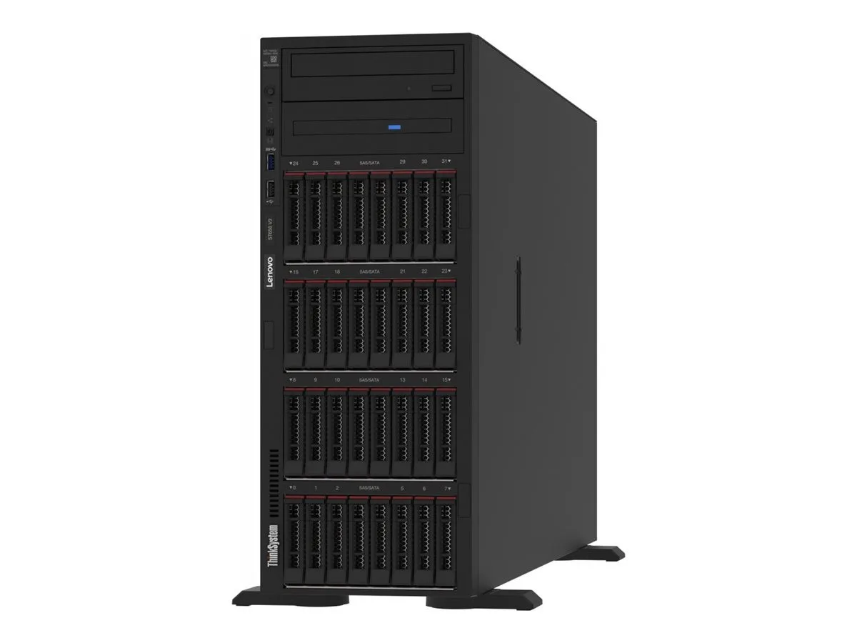 Lenovo ThinkSystem ST650 V3 7D7A - Server - tower 4U - 2-way - 1 x Xeon Silver 4510 / up to 4.1 GHz - RAM 32 GB - no HDD - AST2600 - Gigabit Ethernet, 10 Gigabit Ethernet - no OS - monitor: none