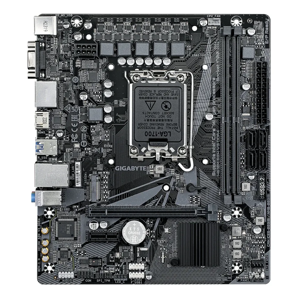 Gigabyte H610M S2H V3 DDR4 Ultra Durable Intel 1700 Socket Motherboard, Micro-ATX, 2x DDR4 Slots, 1x M.2 Socket, GbE LAN, 1x D-Sub / 2x DisplayPorts / 1x HDMI Port