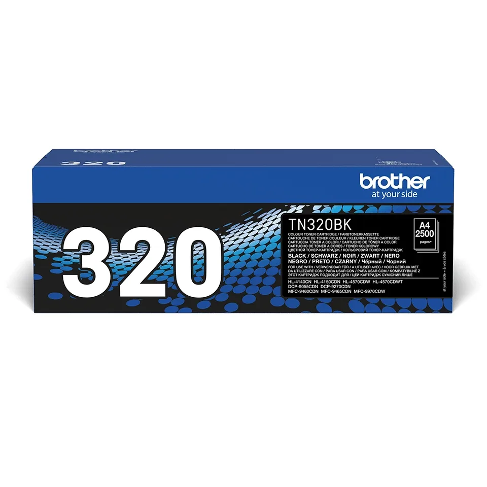 Brother TN320BK - Black - original - toner cartridge - for Brother DCP-9055CDN, DCP-9270CDN, HL-4140CN, MFC-9465CDN