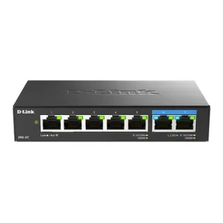 D-Link DMS-107 - Switch - unmanaged - 5 x 10/100/1000 + 2 x 2.5GBase-T - desktop, wall-mountable