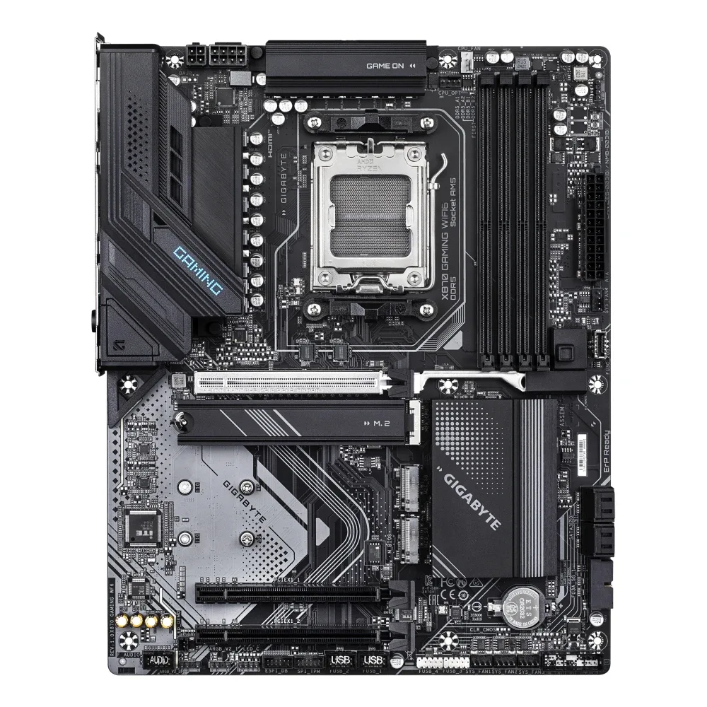 Gigabyte X870 GAMING WIFI6 AMD AM5 Socket Motherboard, ATX, 4x DDR5 Slots, 3x M.2 Sockets, Fitted I/O Shield, 2.5GbE LAN, Wi-Fi 6, 1x HDMI Port / 1x USB-C (USB4)