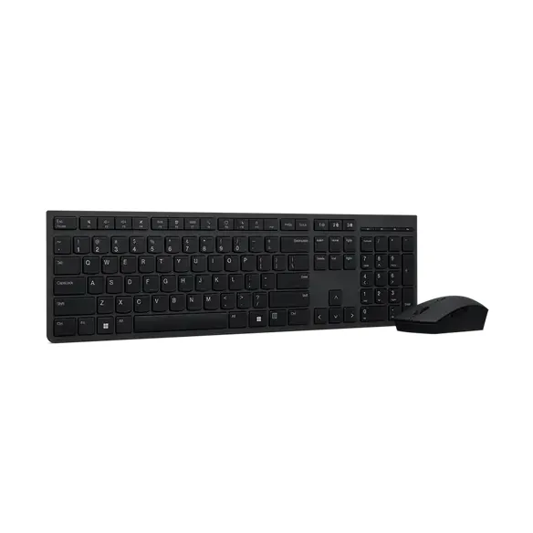 Lenovo Professional - Keyboard and mouse set - full size - wireless - Bluetooth, 2.4 GHz - QWERTY - UK - grey - brown box
