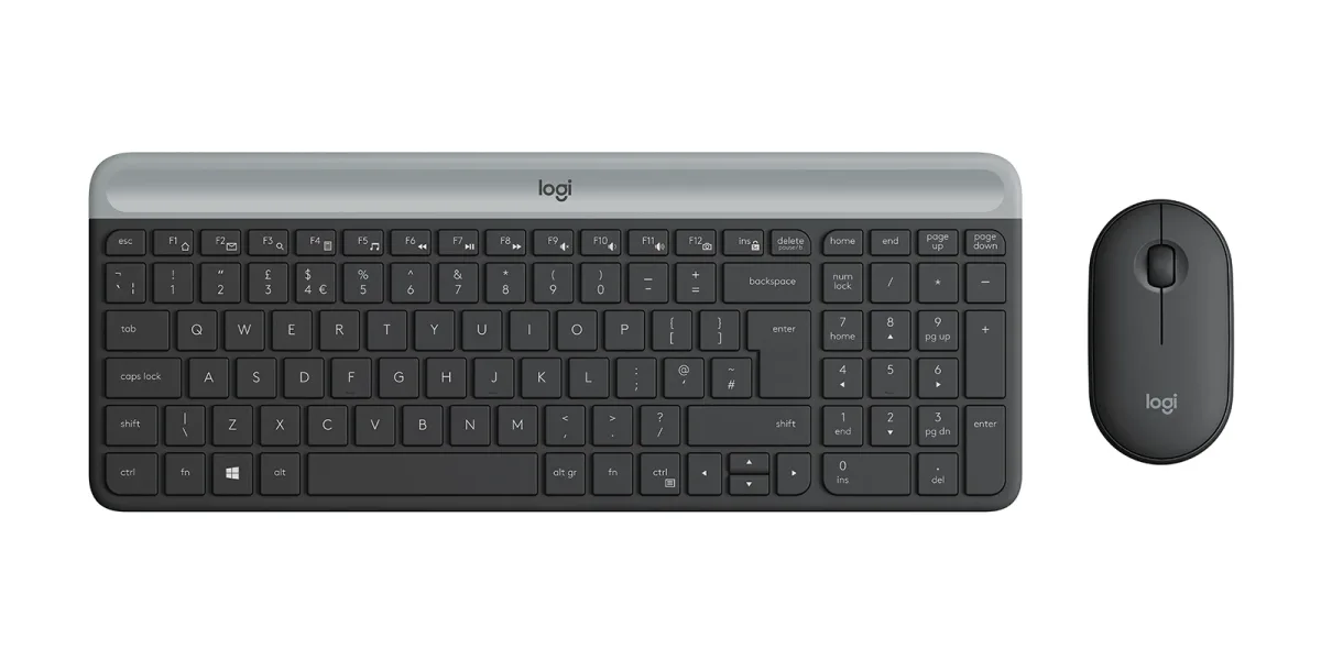 Logitech Slim Wireless Combo MK470 - Keyboard and mouse set - wireless - 2.4 GHz - QWERTY - UK - graphite