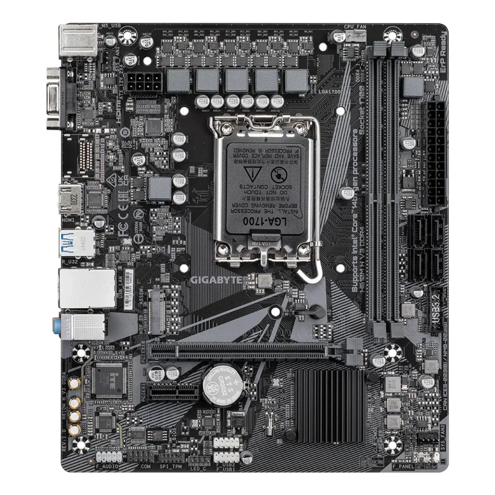Gigabyte H610M H V3 DDR4 Ultra Durable Intel 1700 Socket Motherboard, Micro-ATX, 2x DDR4 Slots, 1x M.2 Socket, GbE LAN, 1x D-Sub / 1x HDMI Port