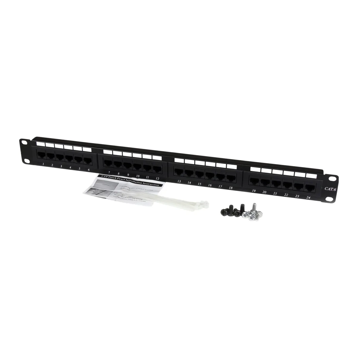 Startech 24 Port 1U Rackmount Cat 6 110 Patch Panel - 24 port Network Patch Panel - RJ45 Ethernet 110 type Rack Mount Patch Panel 1U (C6PANEL24) - Patch panel - CAT 6 - black - 1U - 24 ports - for P/N: RACK-18U-20-WALL-OA, RACK-21U-20-WALL-OA, RACK-24U-20-WALL-OA, RK12OD2, RK3236BKF