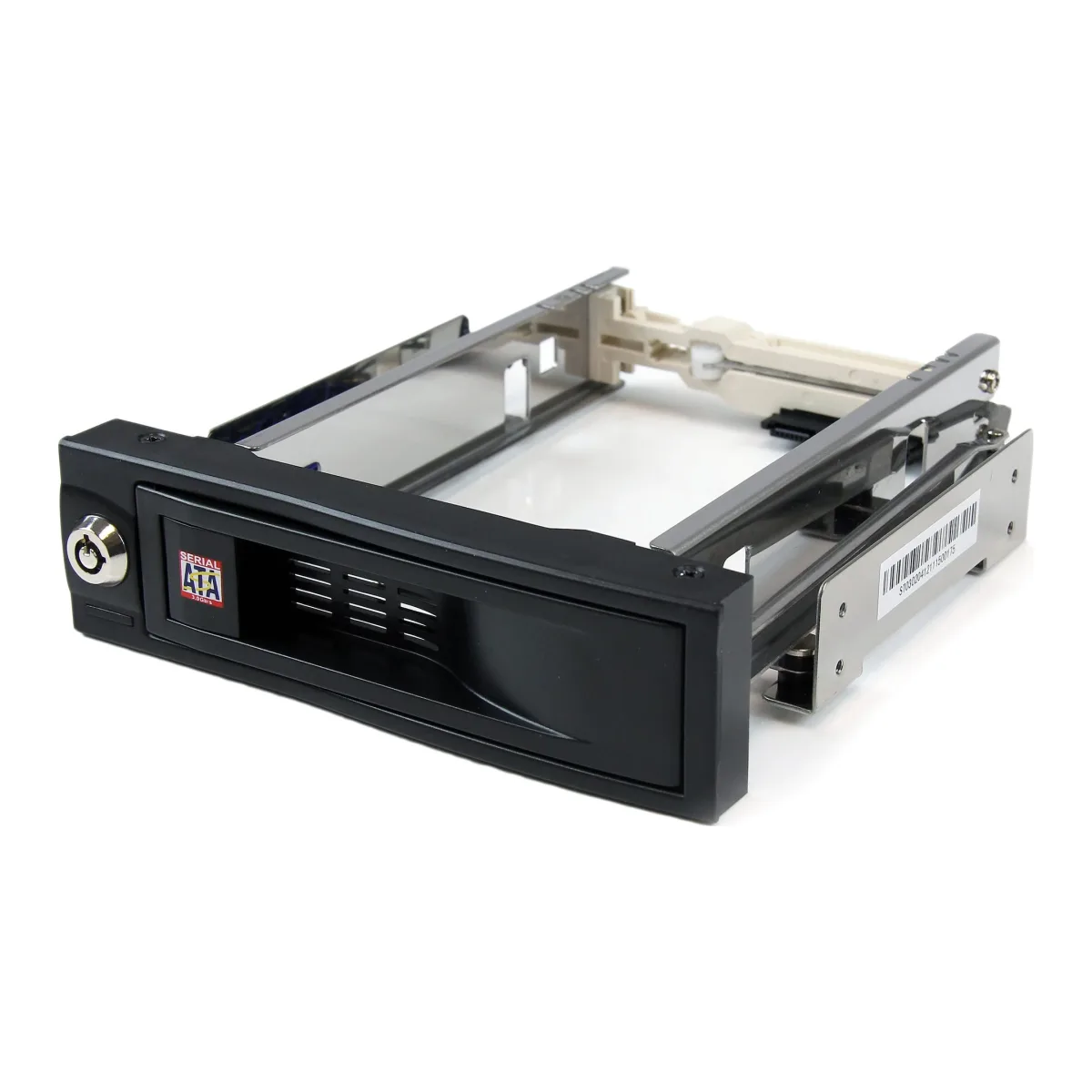 Startech 5.25in Trayless Hot Swap Mobile Rack for 3.5in Hard Drive - Internal SATA Backplane Enclosure - Lockable drive bay (HSB100SATBK)