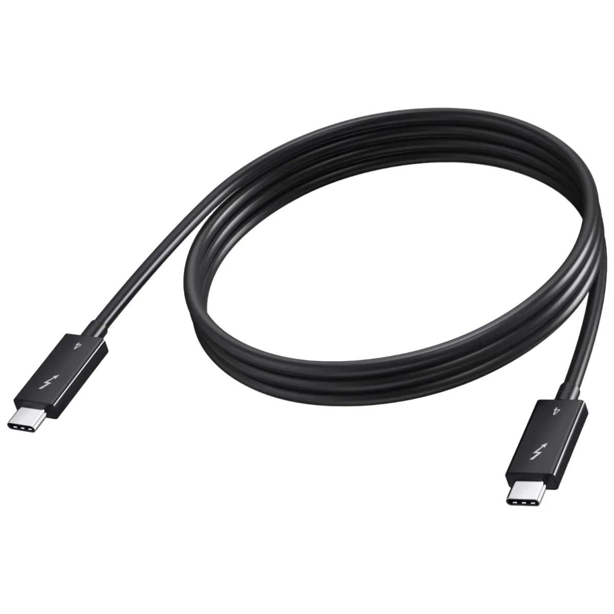 2 m USB C cable - Thunderbolt 4 40 Gbps - supports 100w PD charging - USB C Thunderbolt 4 (m) to USB C Thunderbolt 4 (m) - outer diameter 5.5 mm - 30 + 32 + 34 AWG - black