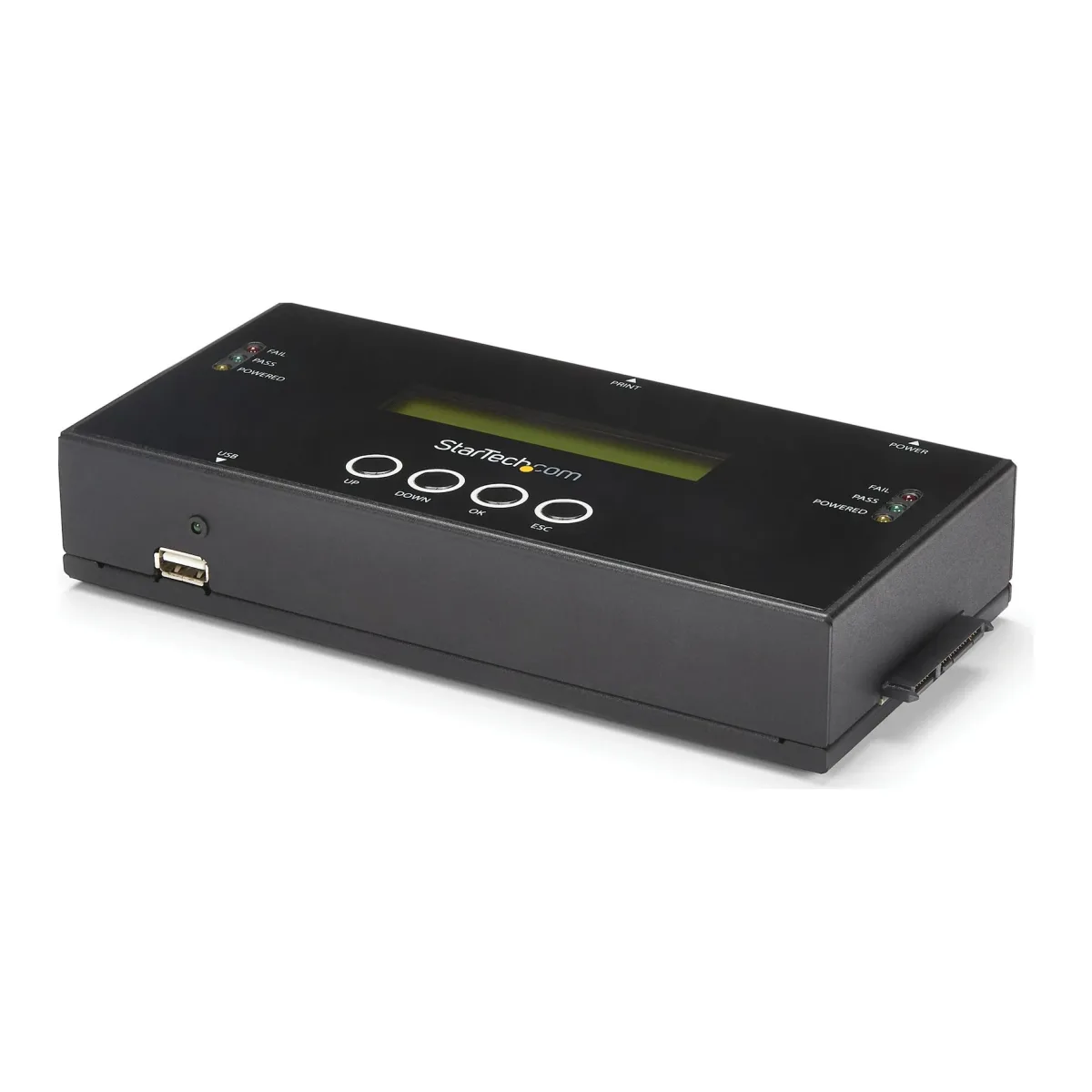 StarTech 1:1 Hard Drive Duplicator and Eraser for 2.5"/ 3.5" SATA (I/II/III) & SAS (I/II) HDD SSD - LCD & RS-232 - Cloner & Wiper (SATSASDUPE11)