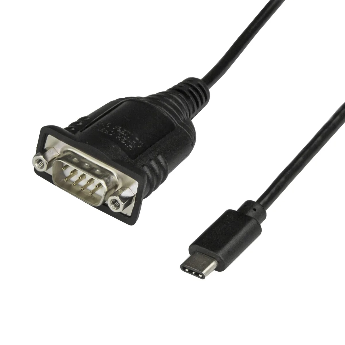 StarTech USB C to Serial Adapter Cable with COM Port Retention, 16" (40cm) USB Type C to RS232 (DB9) Serial COM Port Converter Cable, For PLCs, Scanners, Printers, Windows/macOS/Linux - Up to 921.6 Kbps Baud (ICUSB232PROC) - USB / serial cable - DB-9 (M) to USB-C (M) - 40 cm - black
