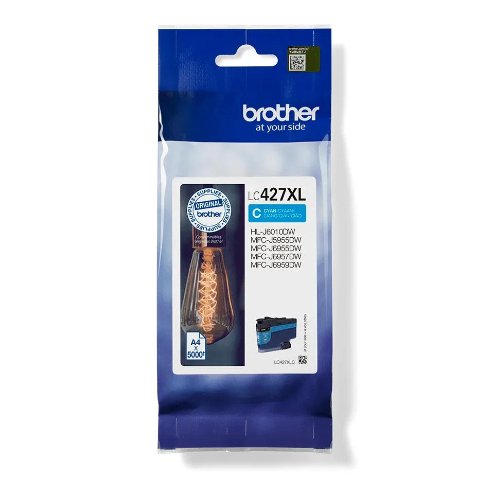 Brother LC427XLC - High capacity - cyan - original - ink cartridge - for Brother HL-J6010DW, MFC-J5955DW, MFC-J6955DW, MFC-J6957DW