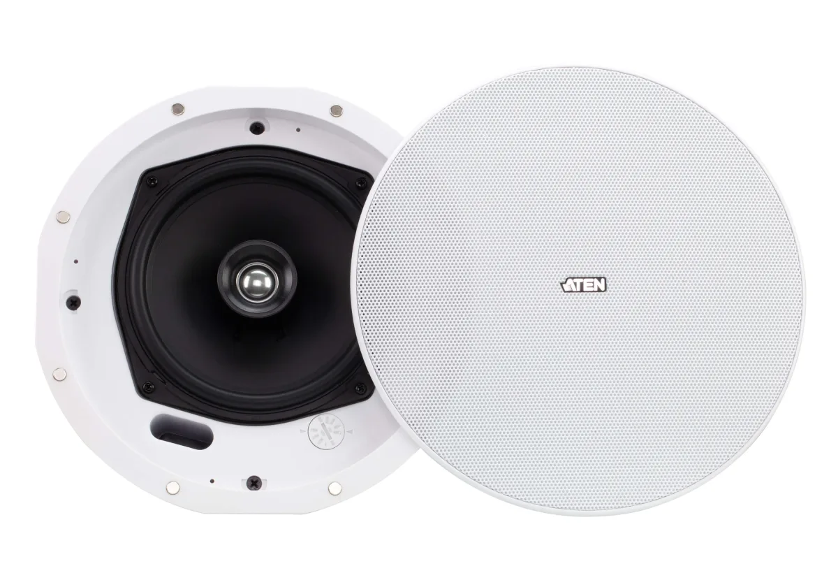 ATEN AS106 - Speaker - 60 watt - 2-way - coaxial - 6.5" - white (grille colour - white) (pack of 2)