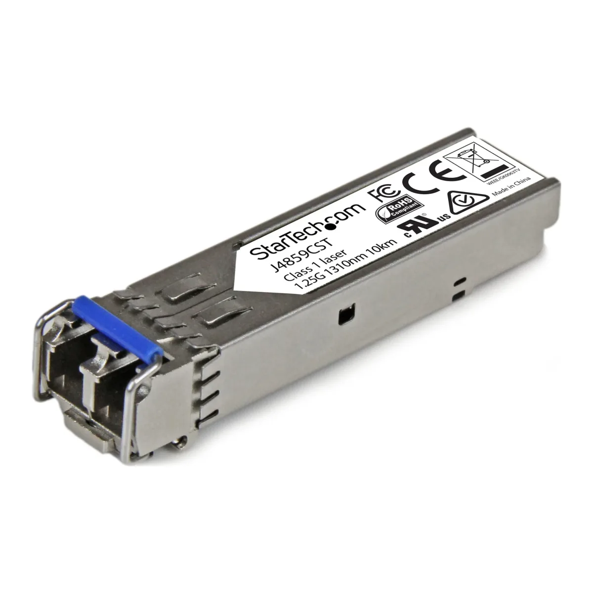 Startech HPE J4859C Compatible SFP Module, 1000BASE-LX, 1GbE Single Mode (SMF)/Multi Mode MMF Fiber Optic Transceiver, LC Connector, 10km, 1310nm, DDM, HPE 1400, 1700, 1820, Mini GBIC - Lifetime Warranty (J4859CST) - SFP (mini-GBIC) transceiver module (equivalent to: HP J4859C) - 1GbE - 1000Base-LX - LC - up to 10 km - 1310 nm - for HPE 1700, 2610, 93XX, Switch XL 10/100/1000, HPE Aruba 2530, 2930F 24, 2930F 48, 5406